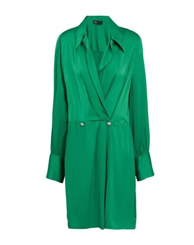 Hanita Woman Mini Dress Green Size M Polyester, Elastane