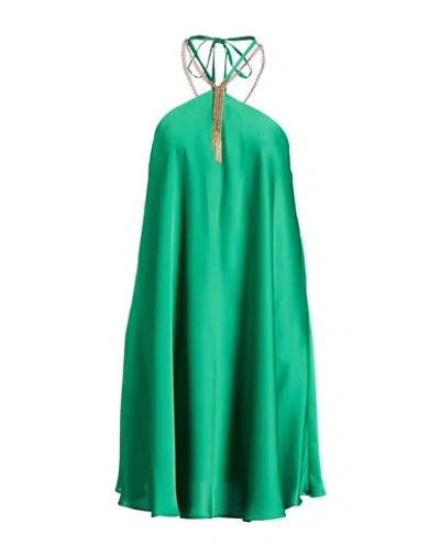 Hanita Woman Mini Dress Green Size Xs Polyester