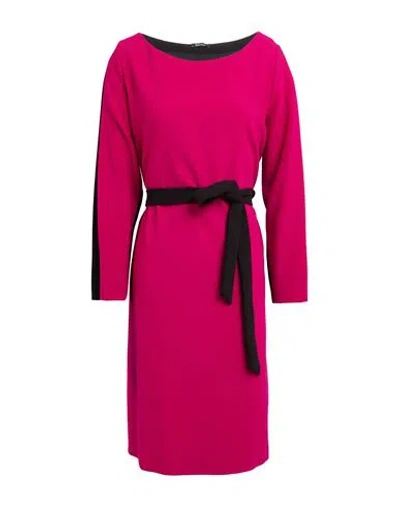 Hanita Woman Mini Dress Magenta Size L Polyester, Viscose, Elastane In Pink