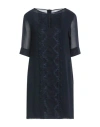 Hanita Woman Mini Dress Navy Size Xs Polyester, Elastane In Navy Blue