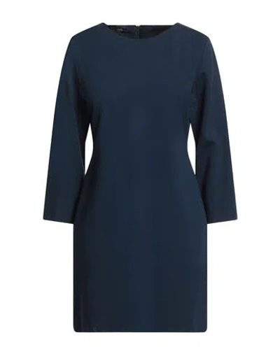 Hanita Woman Mini Dress Navy Size L Viscose, Nylon, Elastane In Blue