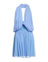 Hanita Woman Mini Dress Pastel Blue Size Xs Polyester, Elastane