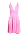 Hanita Woman Mini Dress Pink Size L Polyester