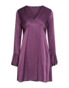 Hanita Woman Mini Dress Plum Size S Viscose In Purple