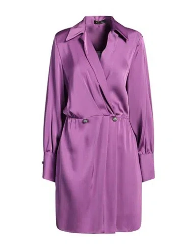 Hanita Woman Mini Dress Purple Size S Polyester, Elastane
