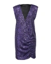 Hanita Woman Mini Dress Purple Size S Polyester, Elastane