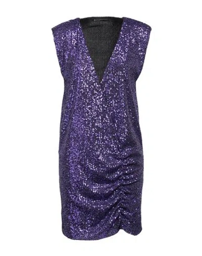 Hanita Woman Mini Dress Purple Size S Polyester, Elastane