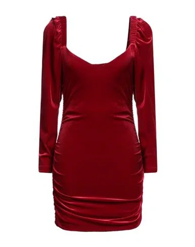 Hanita Woman Mini Dress Red Size M Polyester, Elastane