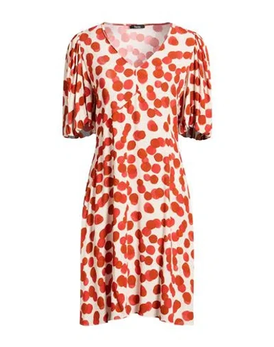 Hanita Woman Mini Dress Rust Size L Viscose In Pink