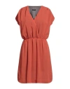 Hanita Woman Short Dress Rust Size M Polyester In Red