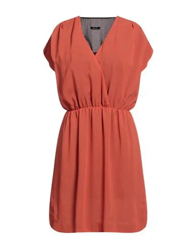 Hanita Woman Short Dress Rust Size M Polyester In Red