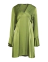 Hanita Woman Mini Dress Sage Green Size M Viscose In Green