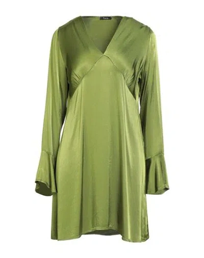 Hanita Woman Mini Dress Sage Green Size M Viscose