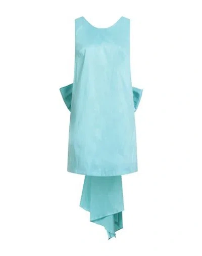 Hanita Woman Mini Dress Turquoise Size M Polyester, Nylon, Elastane In Blue