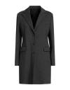 Hanita Woman Overcoat & Trench Coat Charcoal Size 8 Polyester, Elastane In Grey