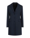 Hanita Woman Overcoat & Trench Coat Midnight Blue Size 10 Polyester, Elastane