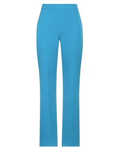 Hanita Woman Pants Azure Size 12 Polyester, Elastane In Blue