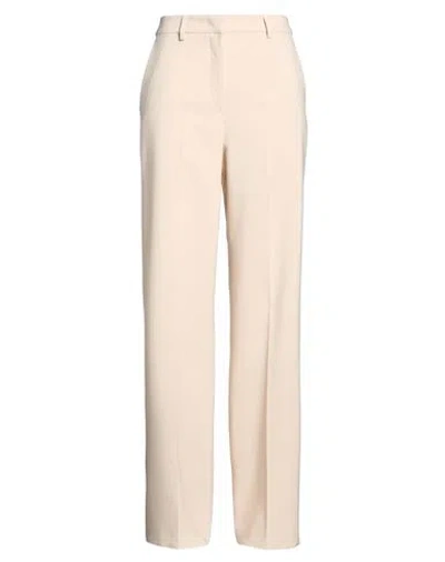 Hanita Woman Pants Beige Size 10 Polyester, Elastane