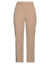 Hanita Woman Pants Beige Size 12 Polyester, Elastane