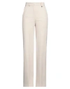 Hanita Woman Pants Beige Size 8 Polyester, Elastane In Beige