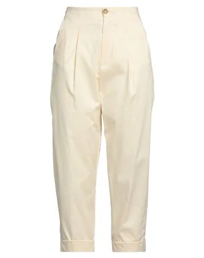 Hanita Woman Pants Beige Size 8 Cotton, Nylon, Elastane