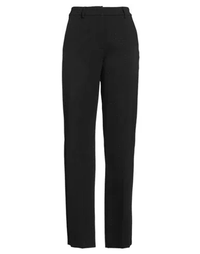 Hanita Woman Pants Black Size 8 Cotton, Nylon, Elastane