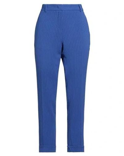 Hanita Woman Pants Blue Size 6 Polyester, Elastane, Viscose