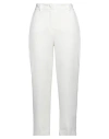 Hanita Woman Pants Cream Size 10 Polyester, Elastane In White