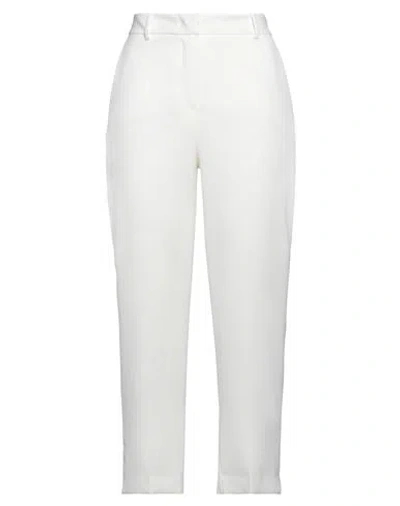 Hanita Woman Pants Cream Size 10 Polyester, Elastane In White