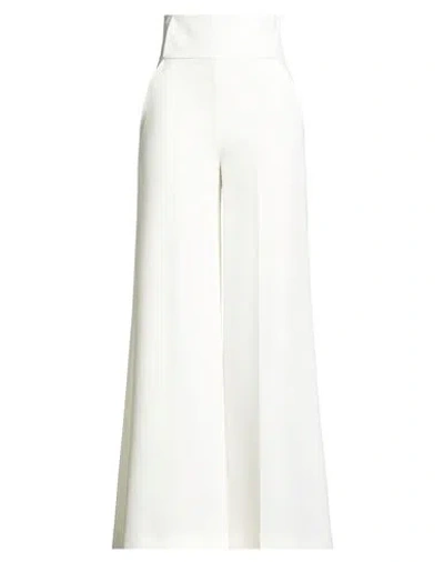 Hanita Woman Pants Cream Size 2 Polyester, Elastane In White