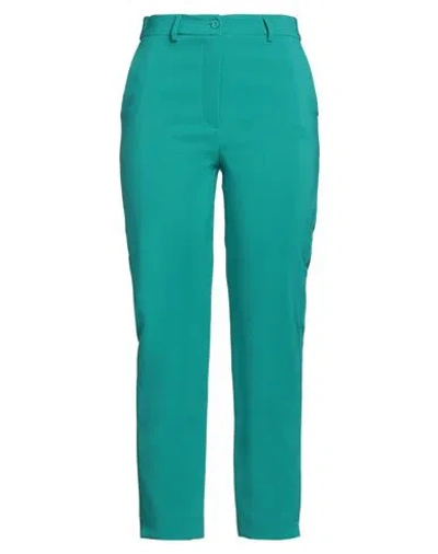 Hanita Woman Pants Emerald Green Size 6 Polyester, Elastane