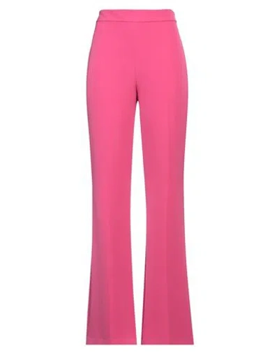 Hanita Woman Pants Fuchsia Size 10 Polyester, Elastane In Pink