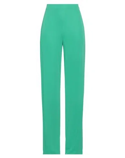 Hanita Woman Pants Green Size 12 Polyester, Elastane