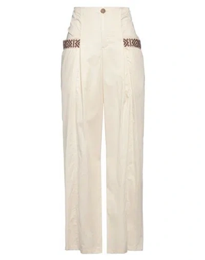 Hanita Woman Pants Ivory Size 6 Cotton In White