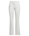 Hanita Woman Pants Light Grey Size 8 Polyester, Elastane In White
