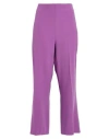 Hanita Woman Pants Mauve Size 14 Polyester In Purple
