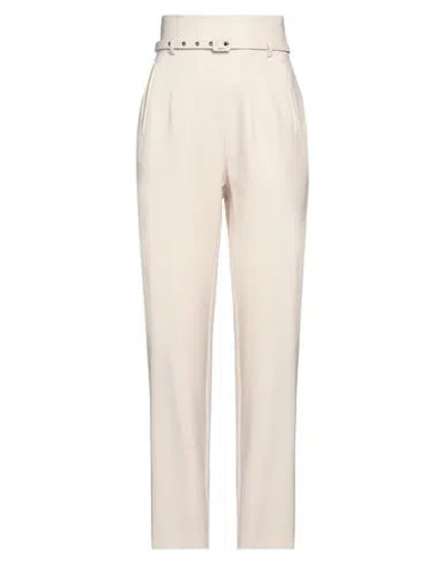 Hanita Woman Pants Off White Size 2 Polyester, Wool, Elastane In Neutral