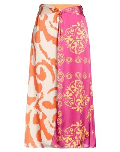 Hanita Woman Pants Orange Size 8 Polyester In Multi