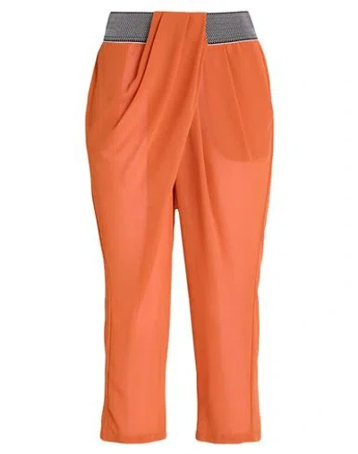 Hanita Woman Pants Orange Size Xs Polyester, Viscose, Elastane