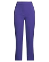 Hanita Woman Pants Purple Size 14 Polyester, Elastane In Blue