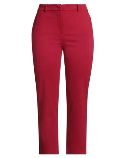 Hanita Woman Pants Red Size 12 Viscose, Nylon, Elastane