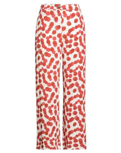 Hanita Woman Pants Rust Size 8 Viscose In Red