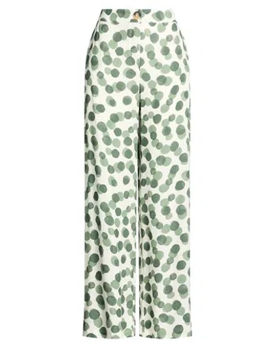 Hanita Woman Pants Sage Green Size 8 Viscose