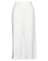 Hanita Woman Cropped Pants White Size 10 Polyester In White