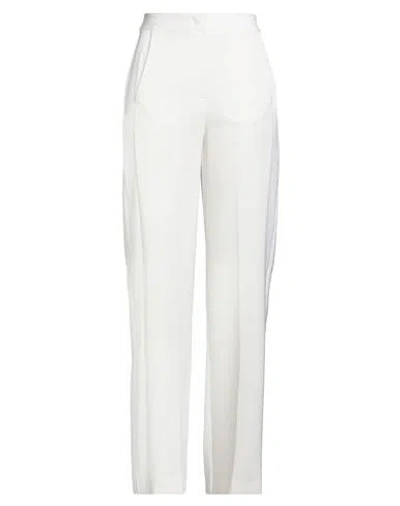Hanita Woman Pants White Size 10 Polyester, Elastane