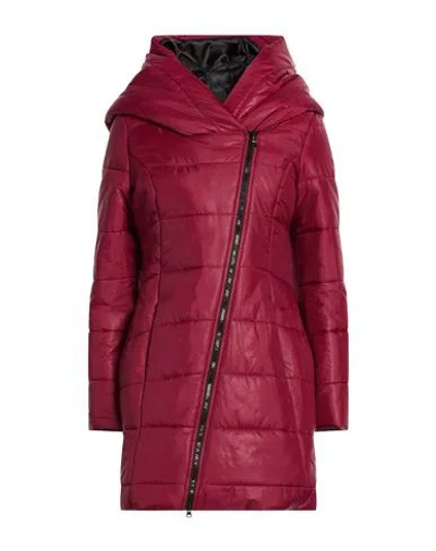 Hanita Woman Puffer Burgundy Size M Nylon In Pink