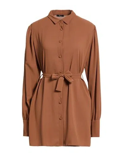 Hanita Woman Shirt Brown Size L Polyester