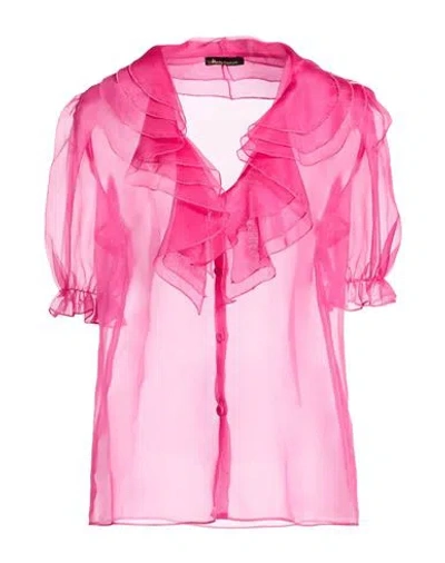 Hanita Woman Shirt Fuchsia Size L Silk In Pink