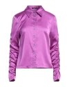 Hanita Woman Shirt Mauve Size 10 Polyester, Elastane In Purple