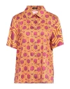Hanita Woman Shirt Orange Size L Cotton In Orange